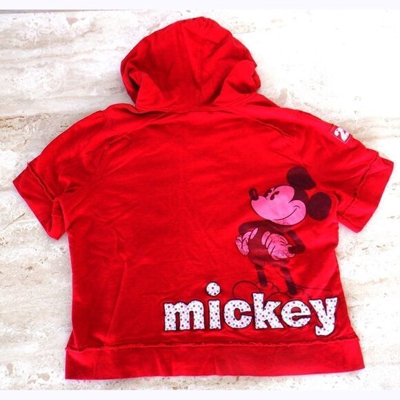 Disney Mickey Mouse red S/S hoodie - Picture 1 of 2